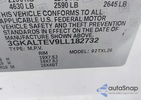 2020 GMC Terrain Awd Sle from USA, damaged, VIN 3GKALTEV9LL182732